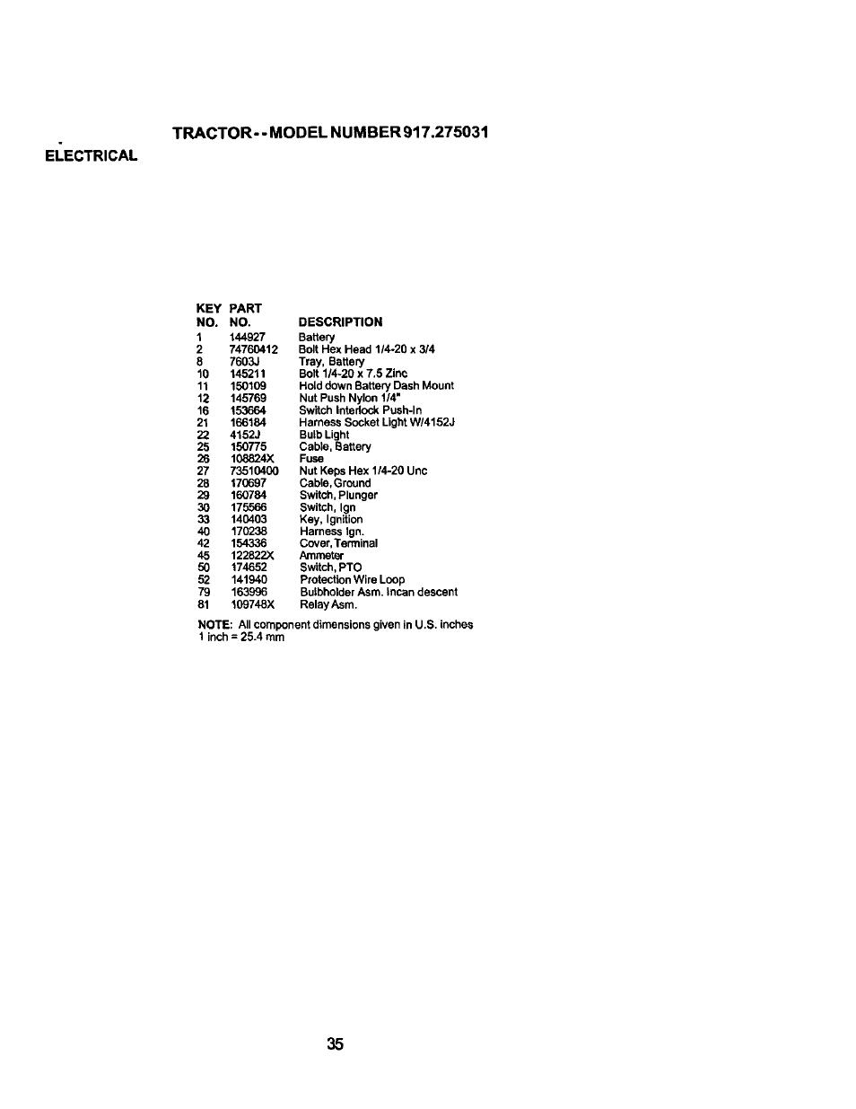 Electrical | Craftsman 917.275031 User Manual | Page 35 / 60