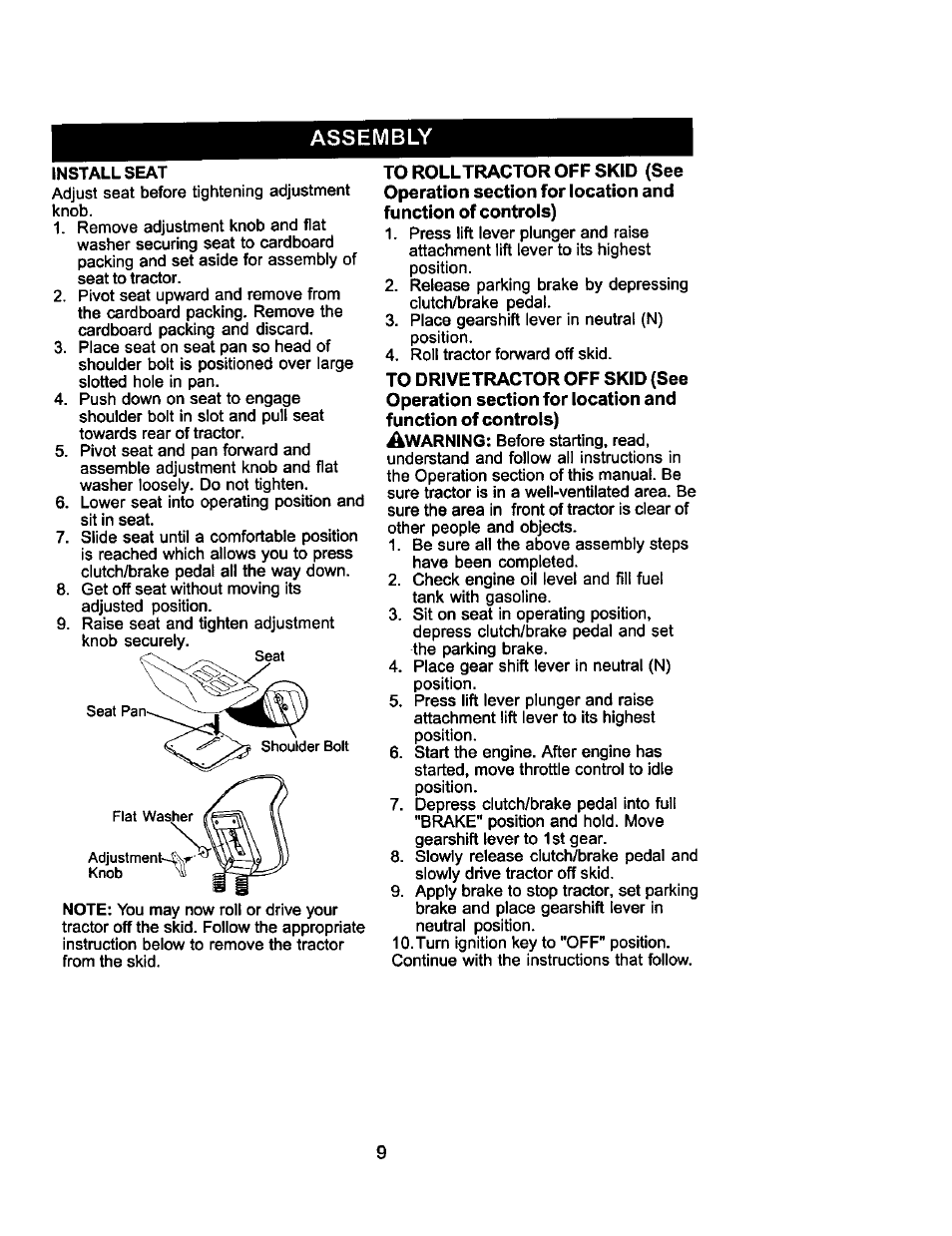 Assembly | Craftsman 917.275031 User Manual | Page 9 / 60