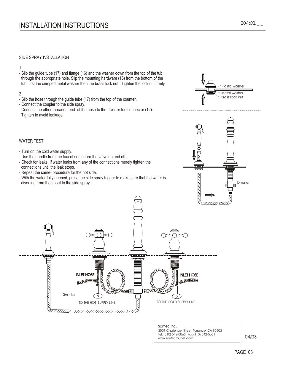 Installation instructions, Page 03 | Santec 2046XL User Manual | Page 3 / 4
