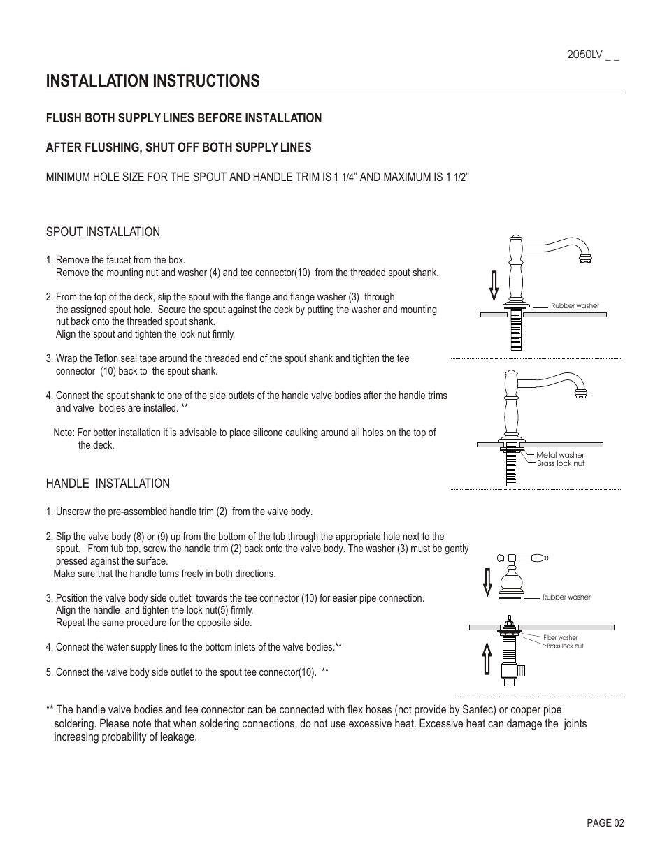 Installation instructions | Santec 2050LV User Manual | Page 2 / 4