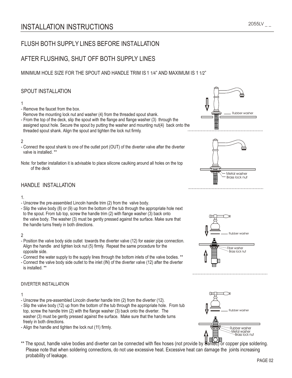 Installation instructions | Santec 2055LV User Manual | Page 2 / 4