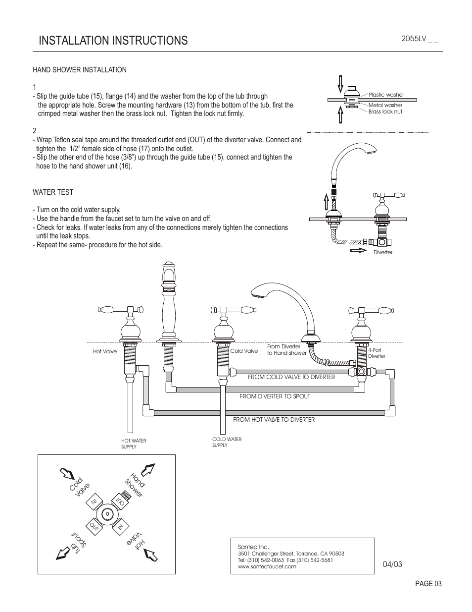 Installation instructions | Santec 2055LV User Manual | Page 3 / 4