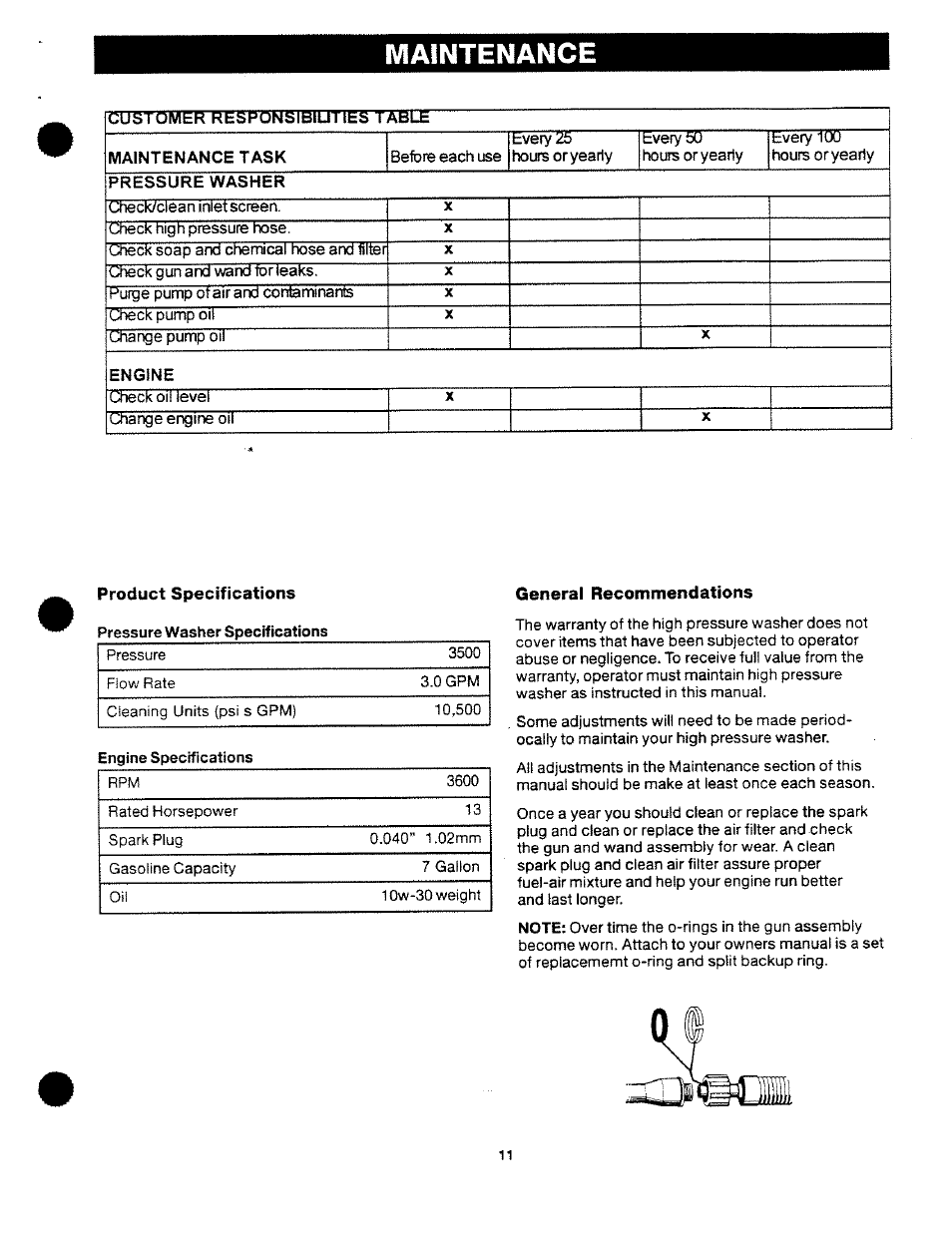 General recommendations, Maintenance | Craftsman 919.763500 User Manual | Page 11 / 30