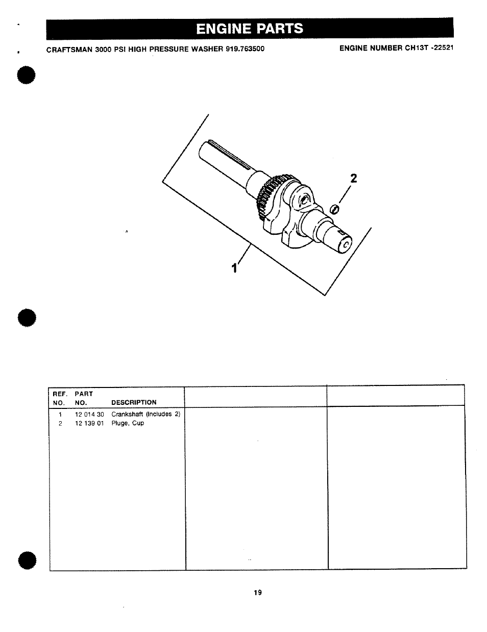 Engine parts | Craftsman 919.763500 User Manual | Page 19 / 30