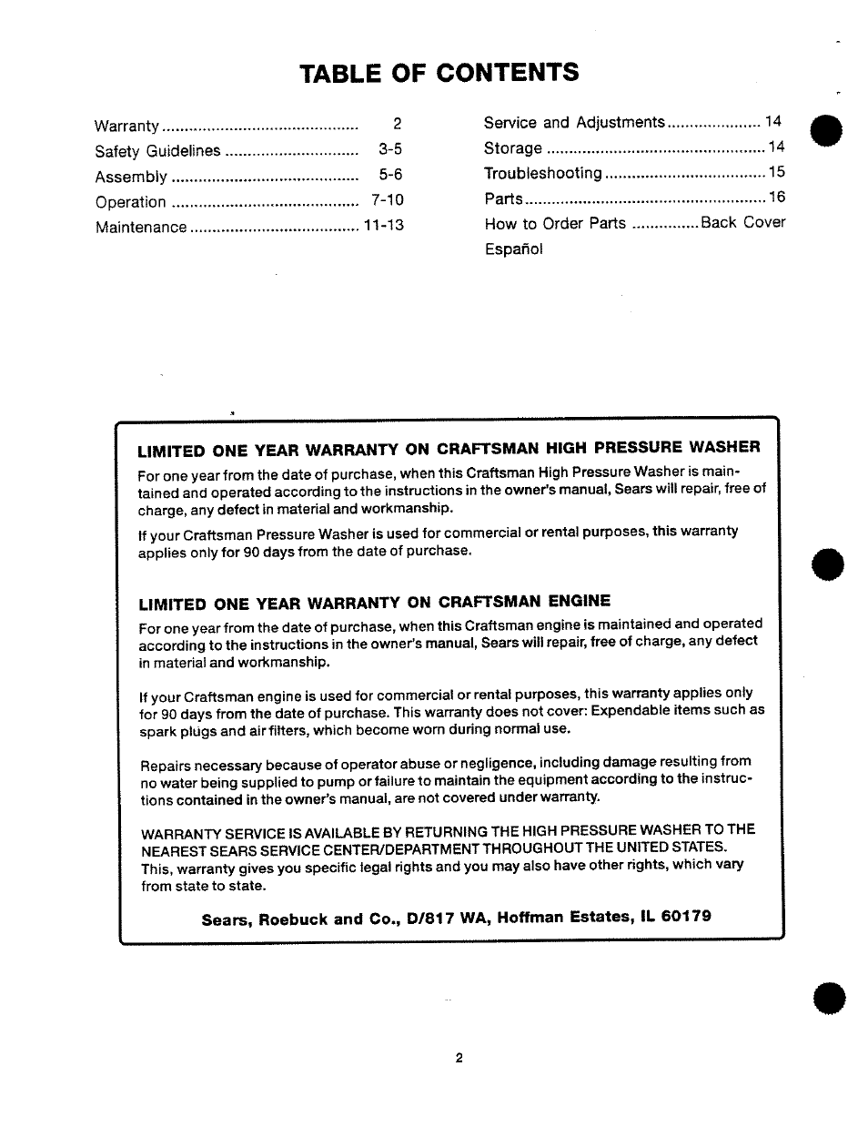 Craftsman 919.763500 User Manual | Page 2 / 30