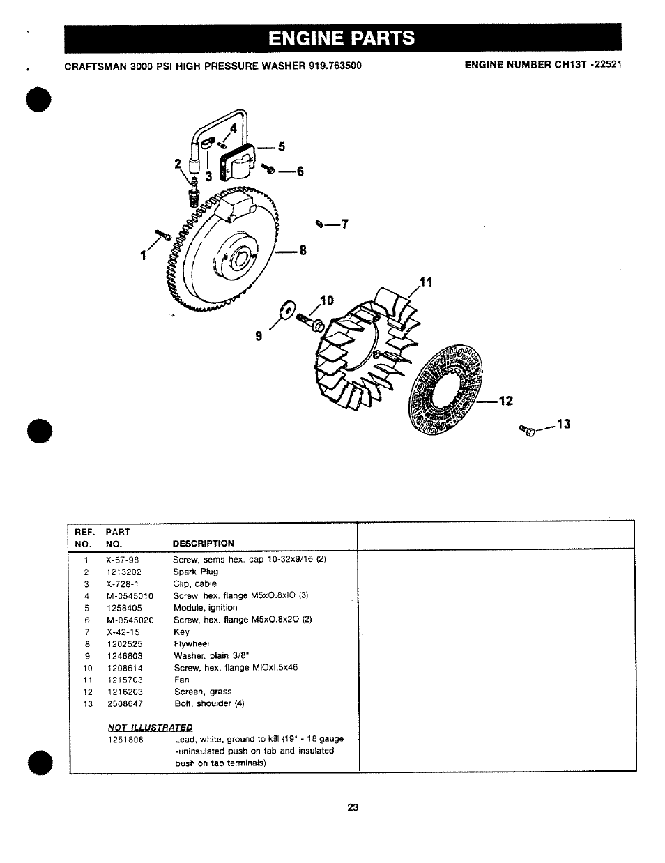 Engine parts | Craftsman 919.763500 User Manual | Page 23 / 30