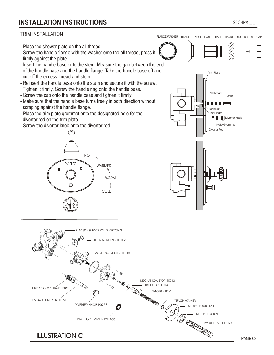 Installation instructions, Illustration c | Santec 2134RX User Manual | Page 3 / 4