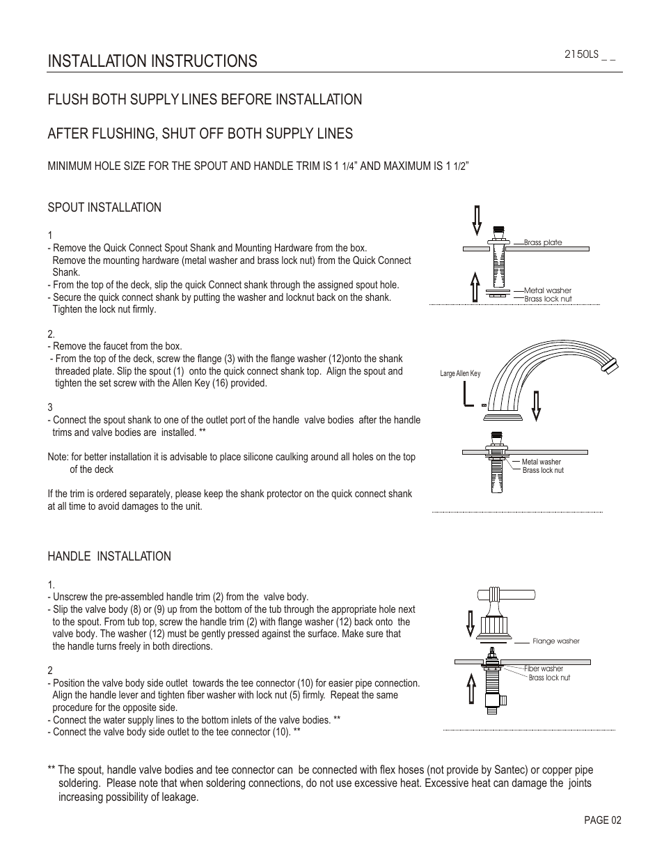 Installation instructions | Santec 2150LS User Manual | Page 2 / 4