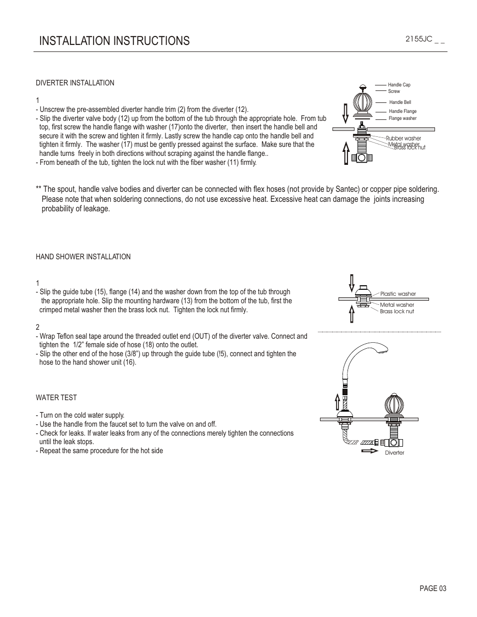 Installation instructions | Santec 2155JC User Manual | Page 3 / 4