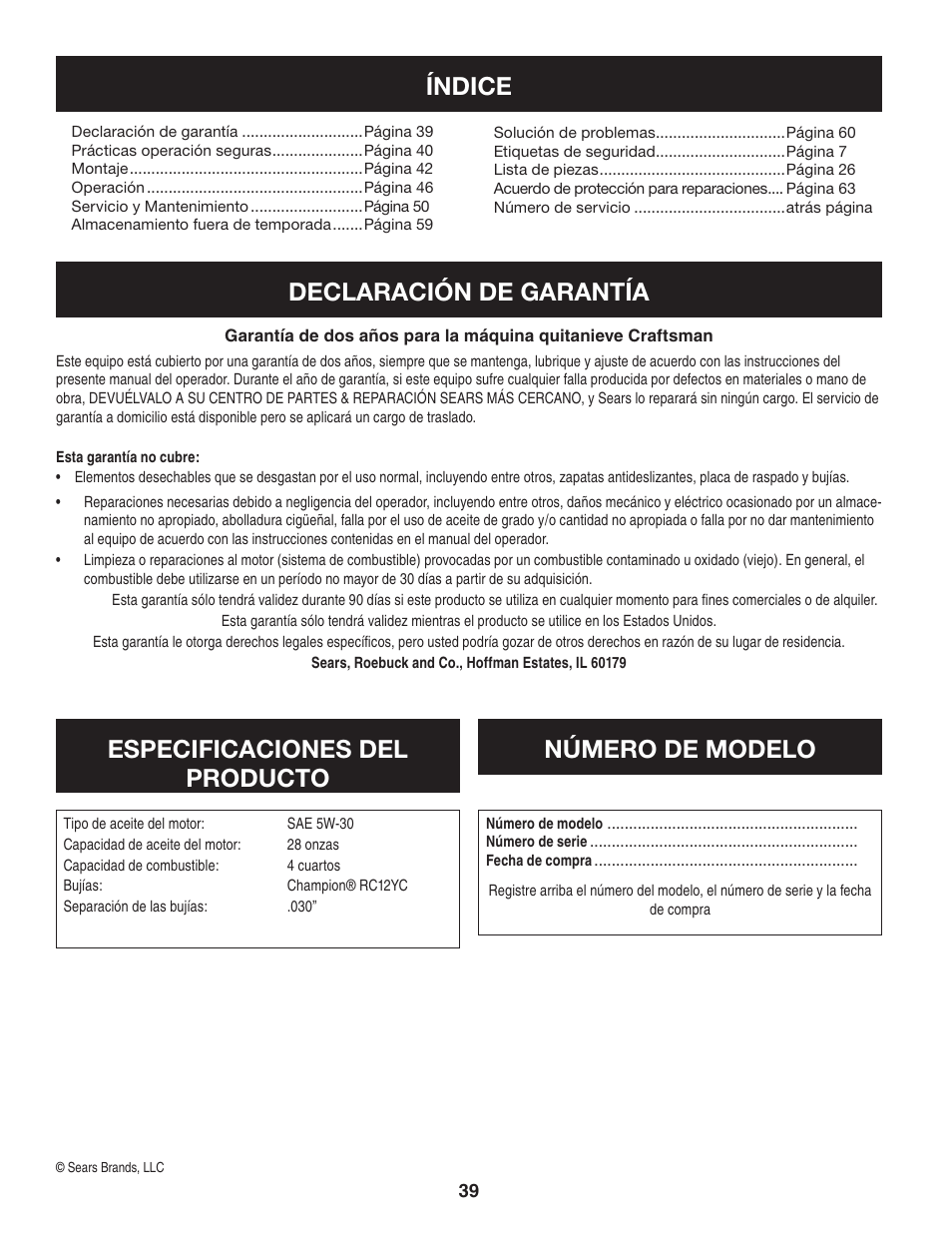 Craftsman 247.88845 User Manual | Page 39 / 64