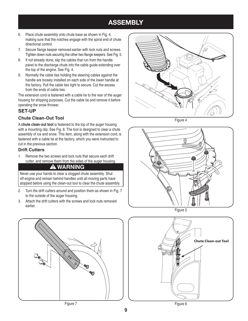 Assembly, Warning | Craftsman 247.88845 User Manual | Page 9 / 64