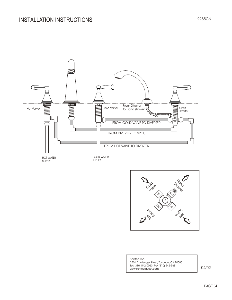 Installation instructions | Santec 2255CN User Manual | Page 4 / 4