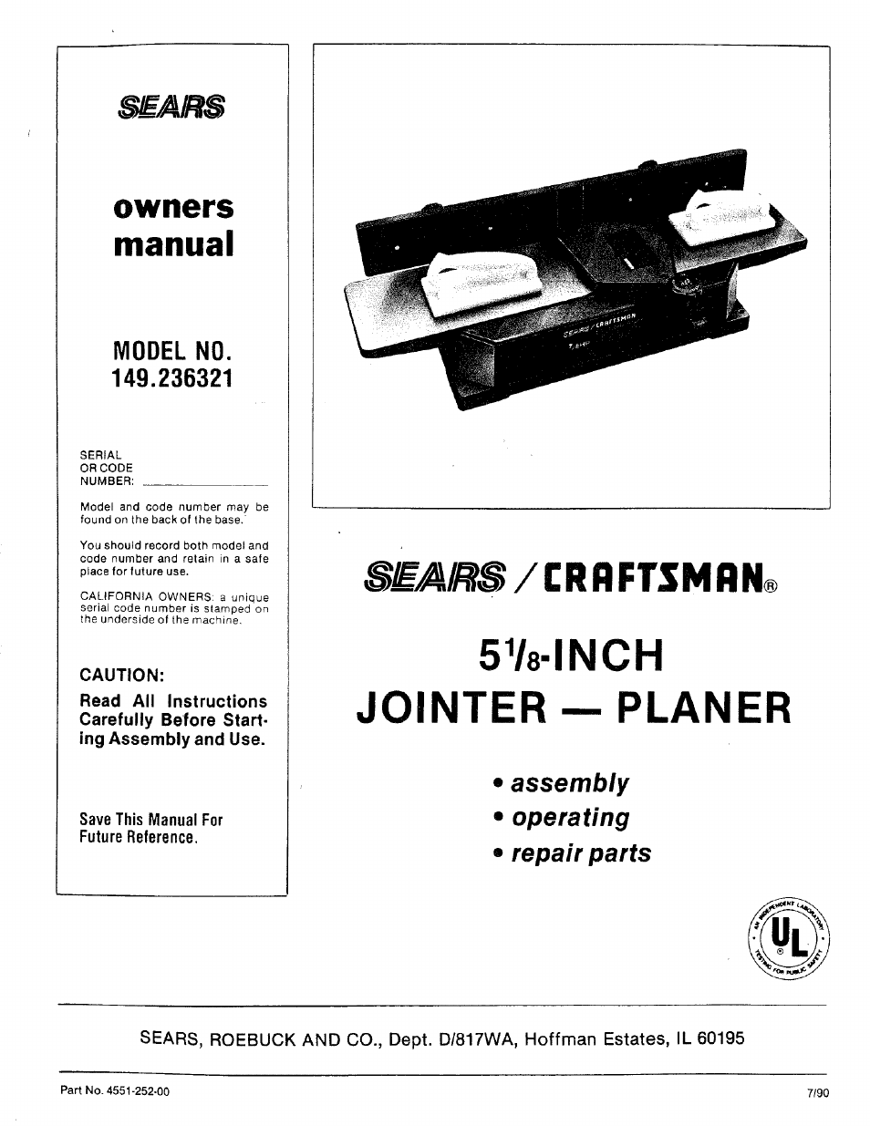 Craftsman 149.236321 User Manual | 16 pages