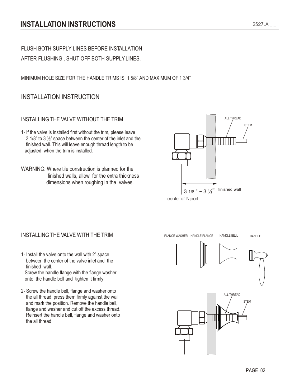 Installation instructions, Installation instruction | Santec 2527LA User Manual | Page 2 / 4