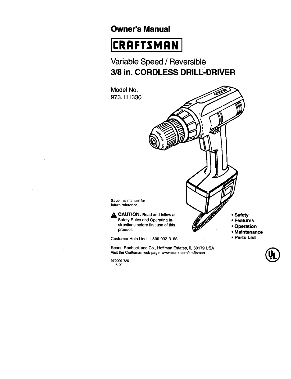 Craftsman 973.111330 User Manual | 16 pages