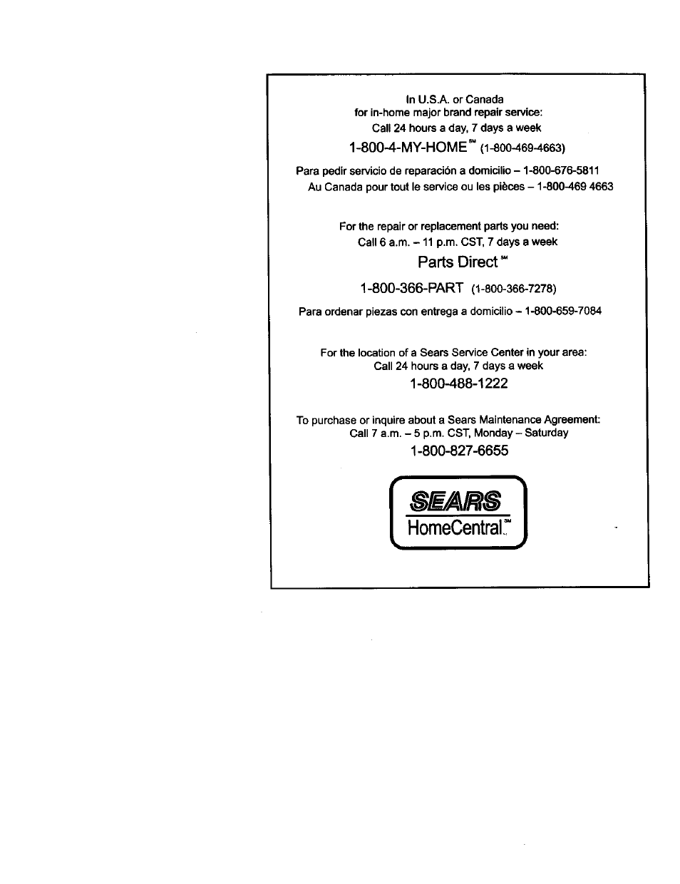 Homecentral, Parts direct | Craftsman 973.111330 User Manual | Page 16 / 16