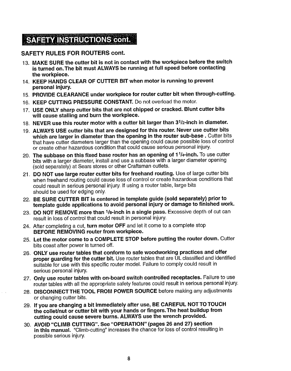 Safety instructions cont | Craftsman 320.17541 User Manual | Page 8 / 40
