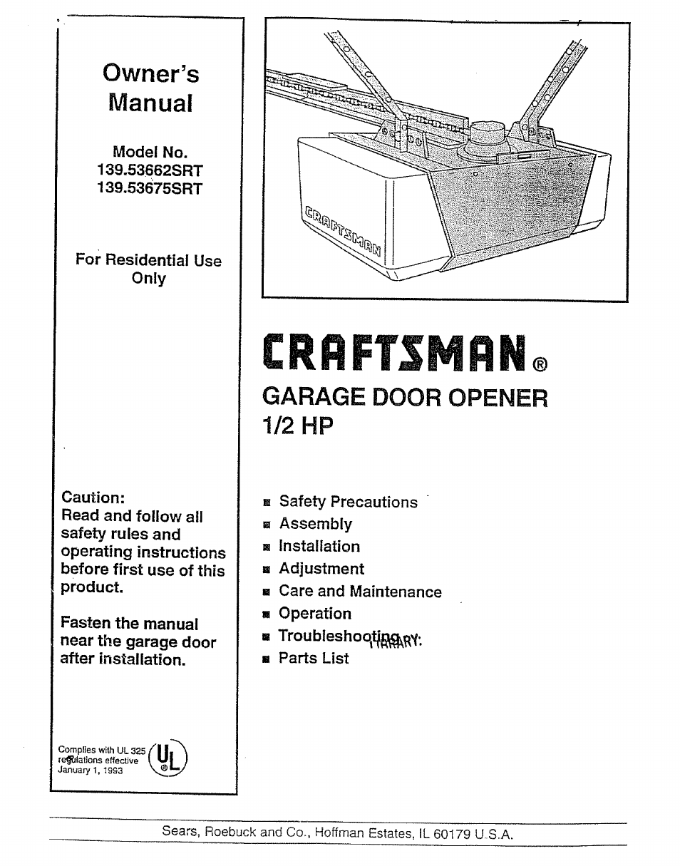 Craftsman 139.53675SRT User Manual | 40 pages