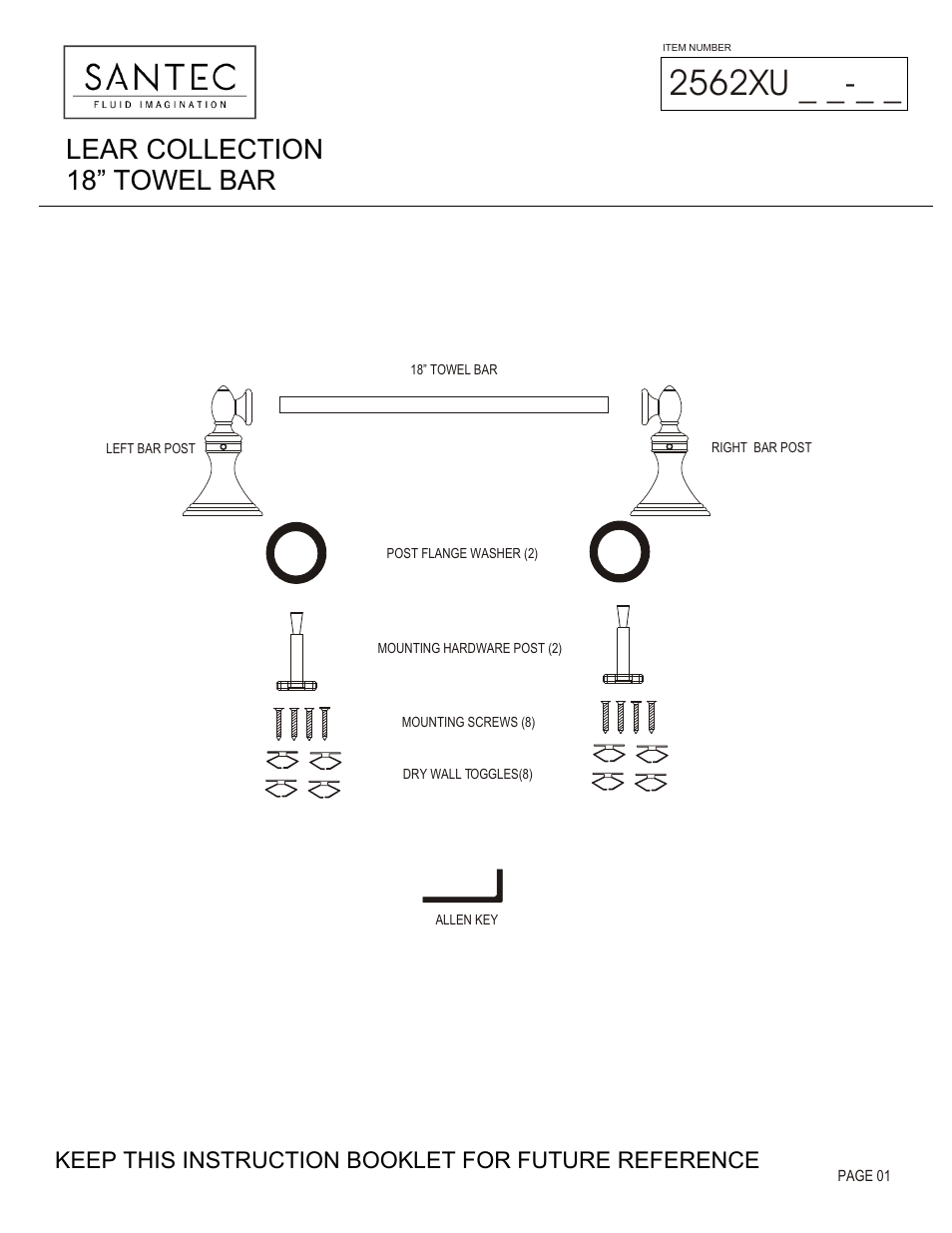 Santec 2562XU User Manual | 3 pages