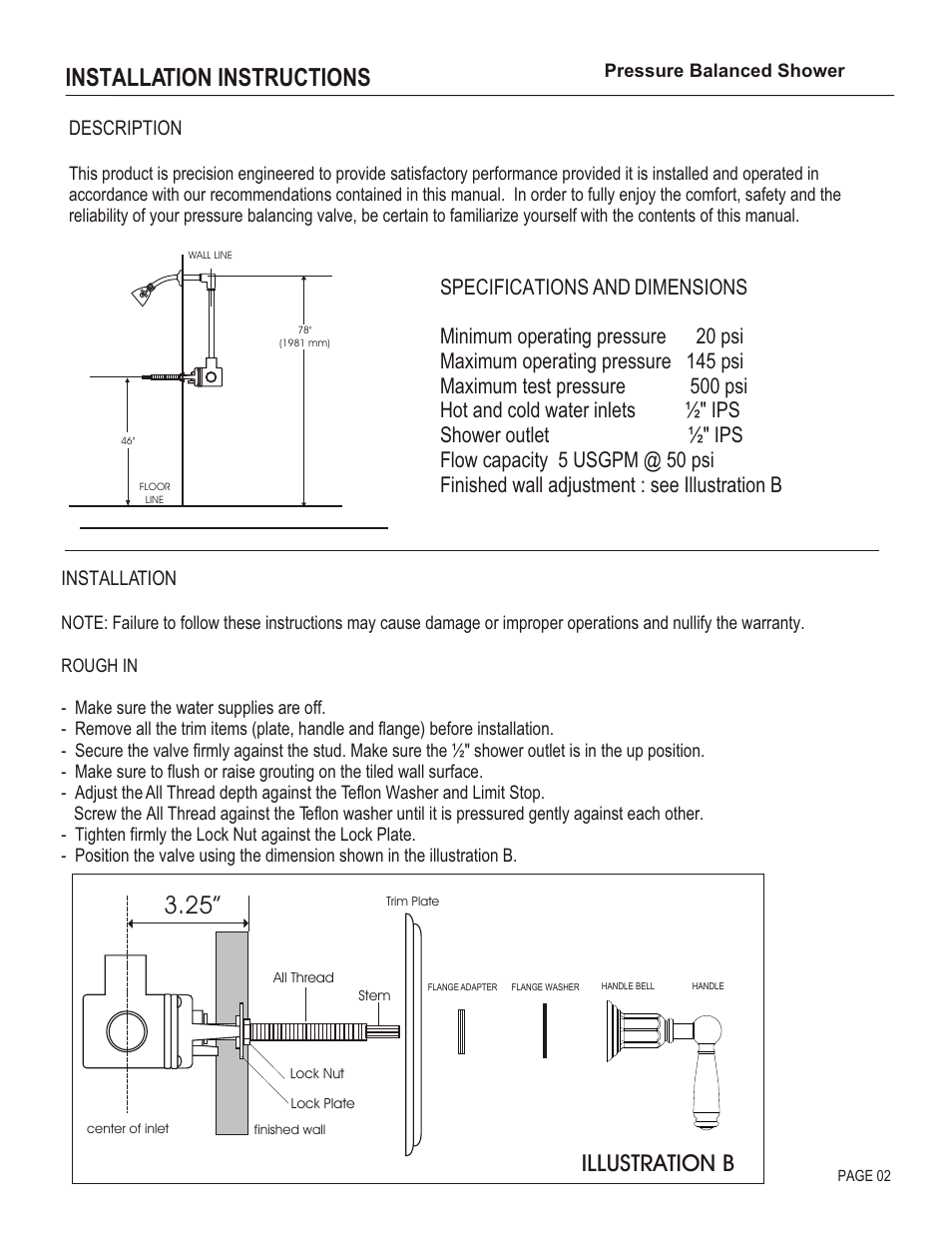 Installation instructions, Illustration b, Description | Installation | Santec 2632EZ User Manual | Page 2 / 4