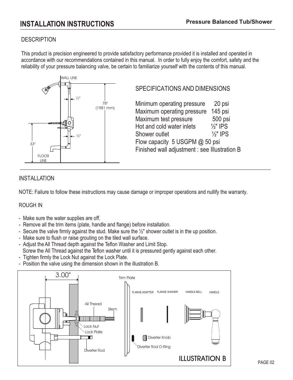 Installation instructions, Illustration b, Description | Installation | Santec 2634EZ User Manual | Page 2 / 4