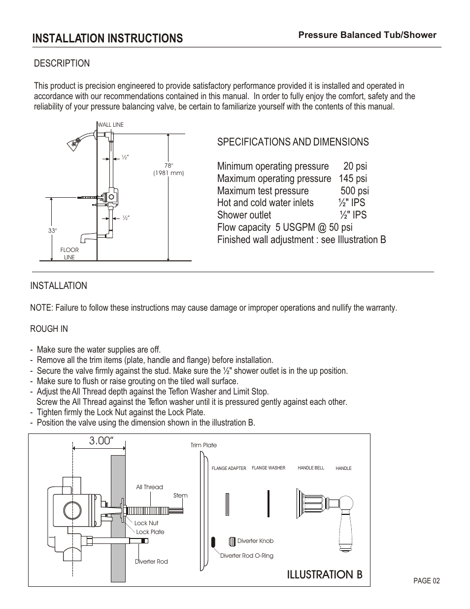 Installation instructions, Illustration b, Description | Installation | Santec 2635EZ User Manual | Page 2 / 4