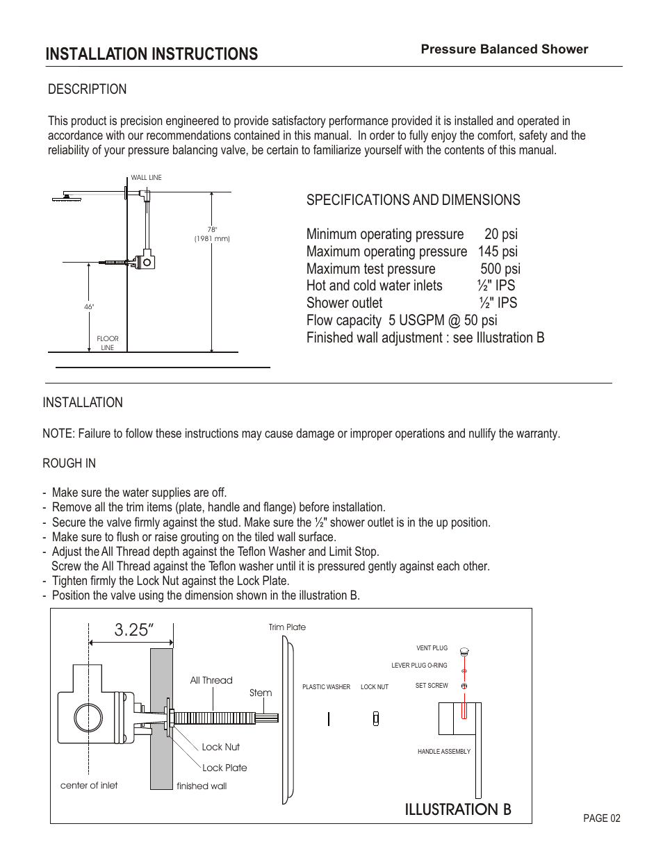 Installation instructions, Illustration b, Description | Installation | Santec 2831EM User Manual | Page 2 / 4