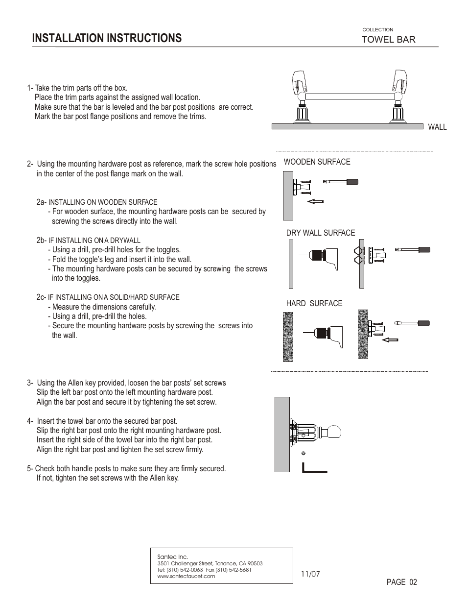 Installation instructions | Santec 2960VA User Manual | Page 2 / 3