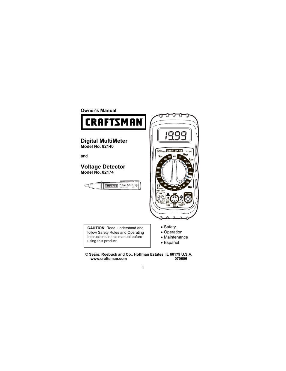 Craftsman 82140 User Manual | 21 pages