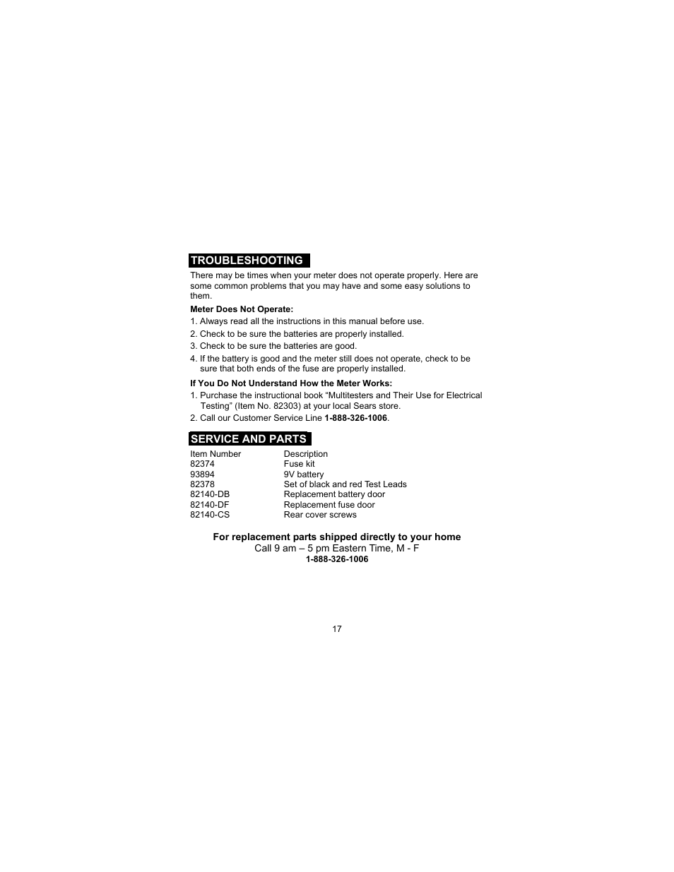 Craftsman 82140 User Manual | Page 17 / 21