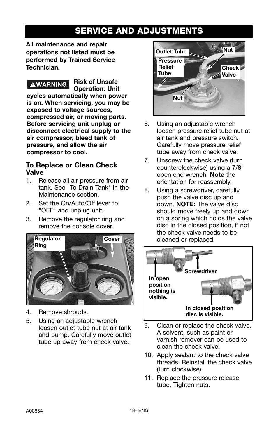 Service and adjustments | Craftsman 919.16558 User Manual | Page 18 / 48