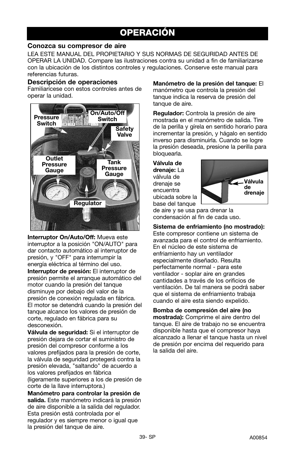 Operación | Craftsman 919.16558 User Manual | Page 35 / 48