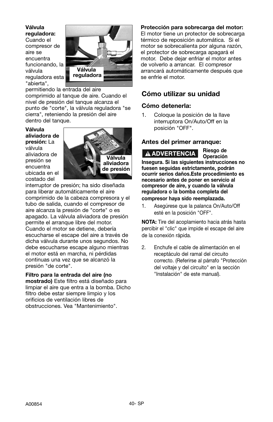 Cómo utilizar su unidad | Craftsman 919.16558 User Manual | Page 36 / 48