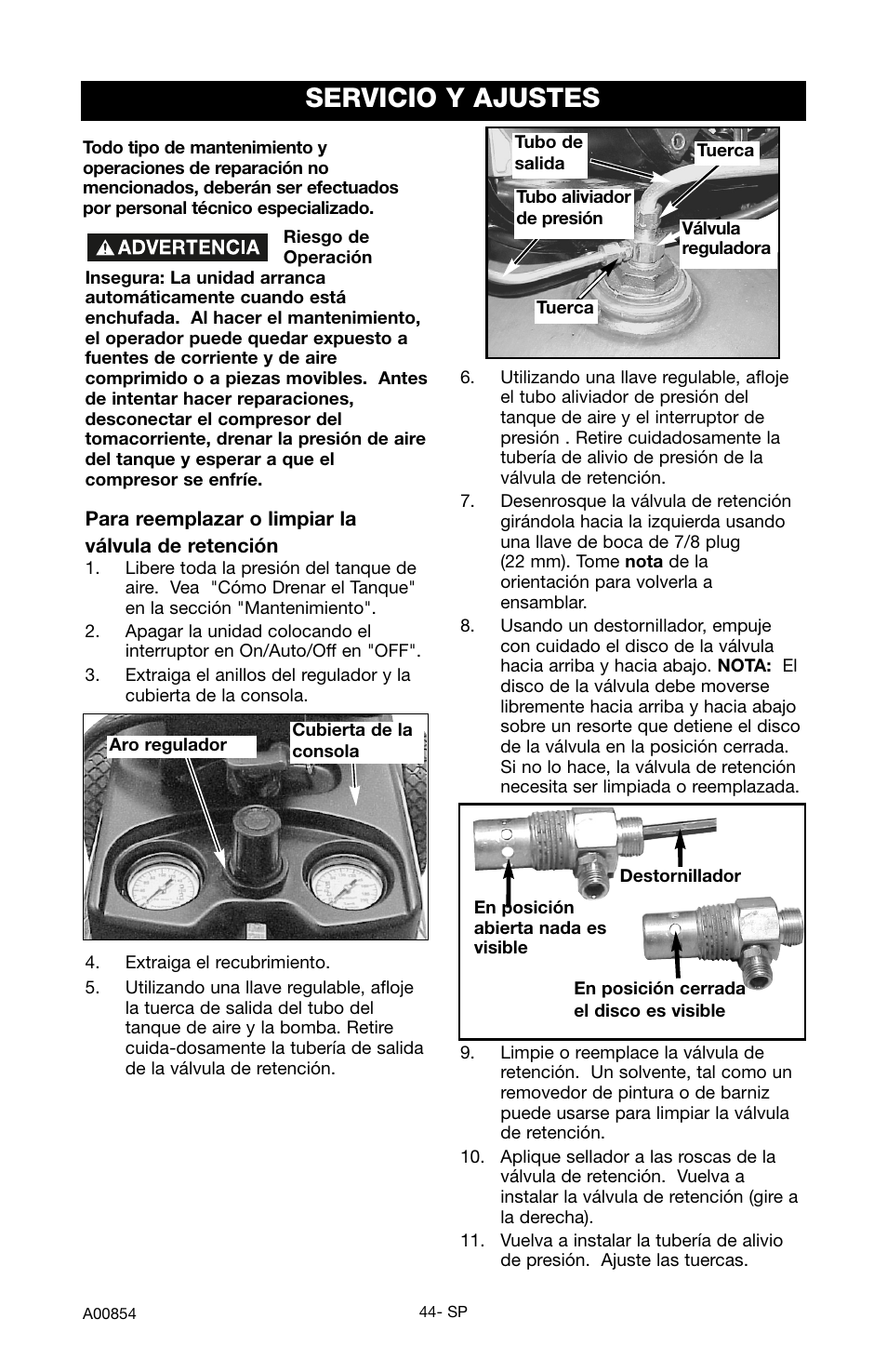 Servicio y ajustes | Craftsman 919.16558 User Manual | Page 40 / 48