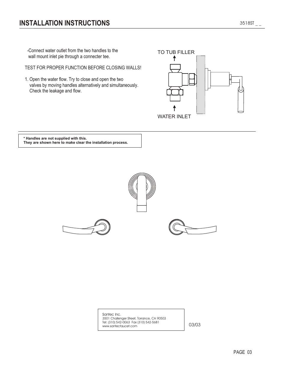 Installation instructions | Santec 3518ST User Manual | Page 3 / 4