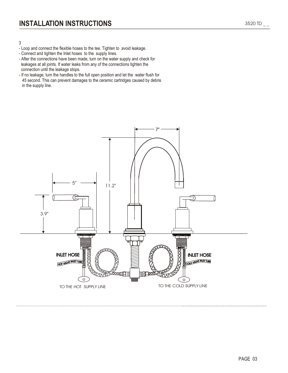 Installation instructions, Page 03 | Santec 3520TD User Manual | Page 3 / 4