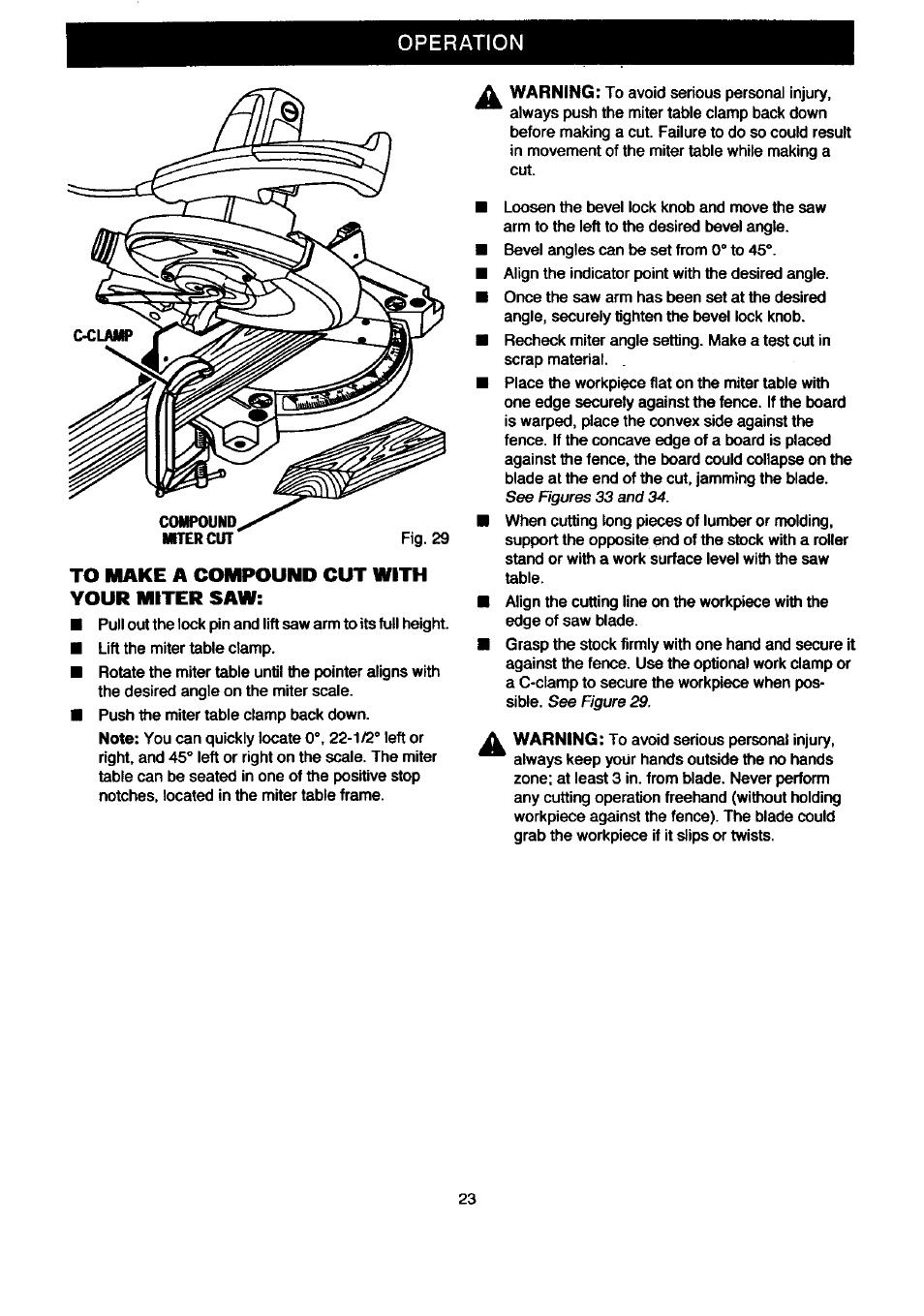 Operation | Craftsman 315.212080 User Manual | Page 23 / 36