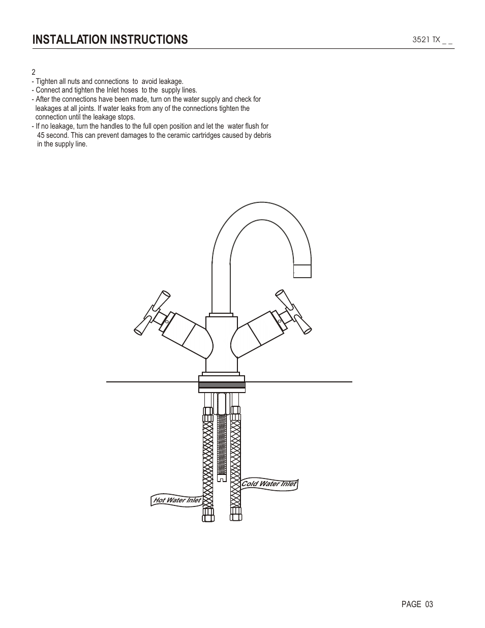 Installation instructions | Santec 3521TX User Manual | Page 3 / 4