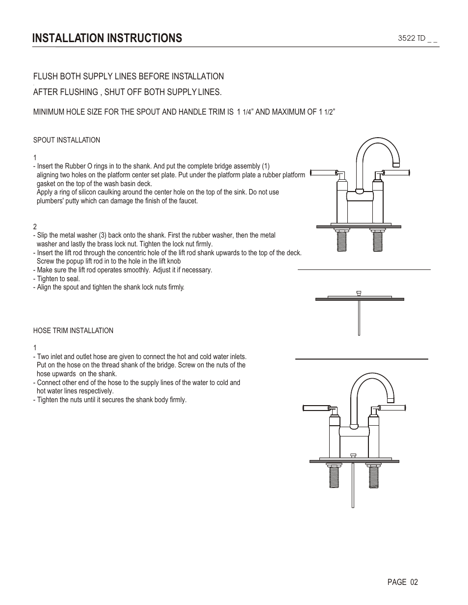 Installation instructions | Santec 3522TD User Manual | Page 2 / 4
