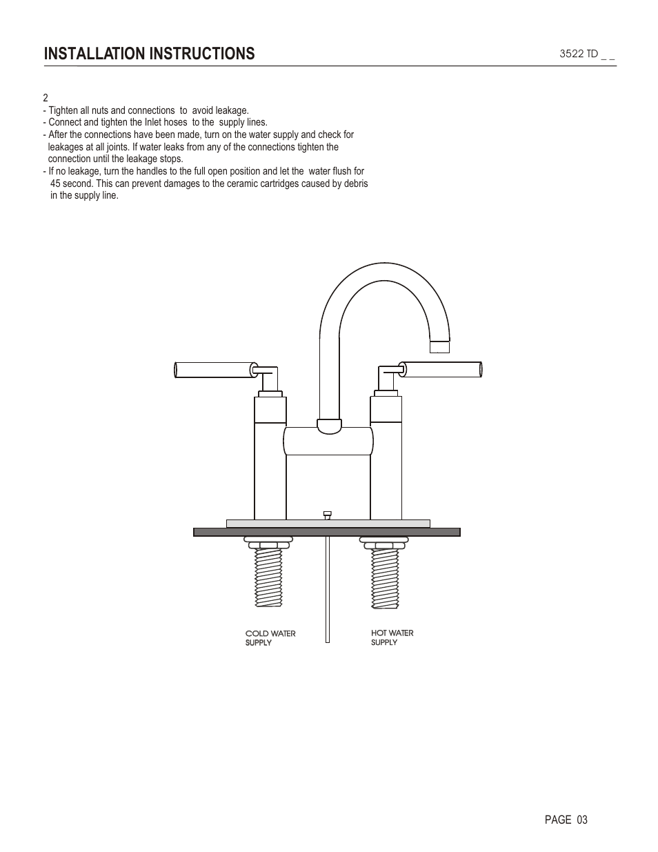 Installation instructions | Santec 3522TD User Manual | Page 3 / 4