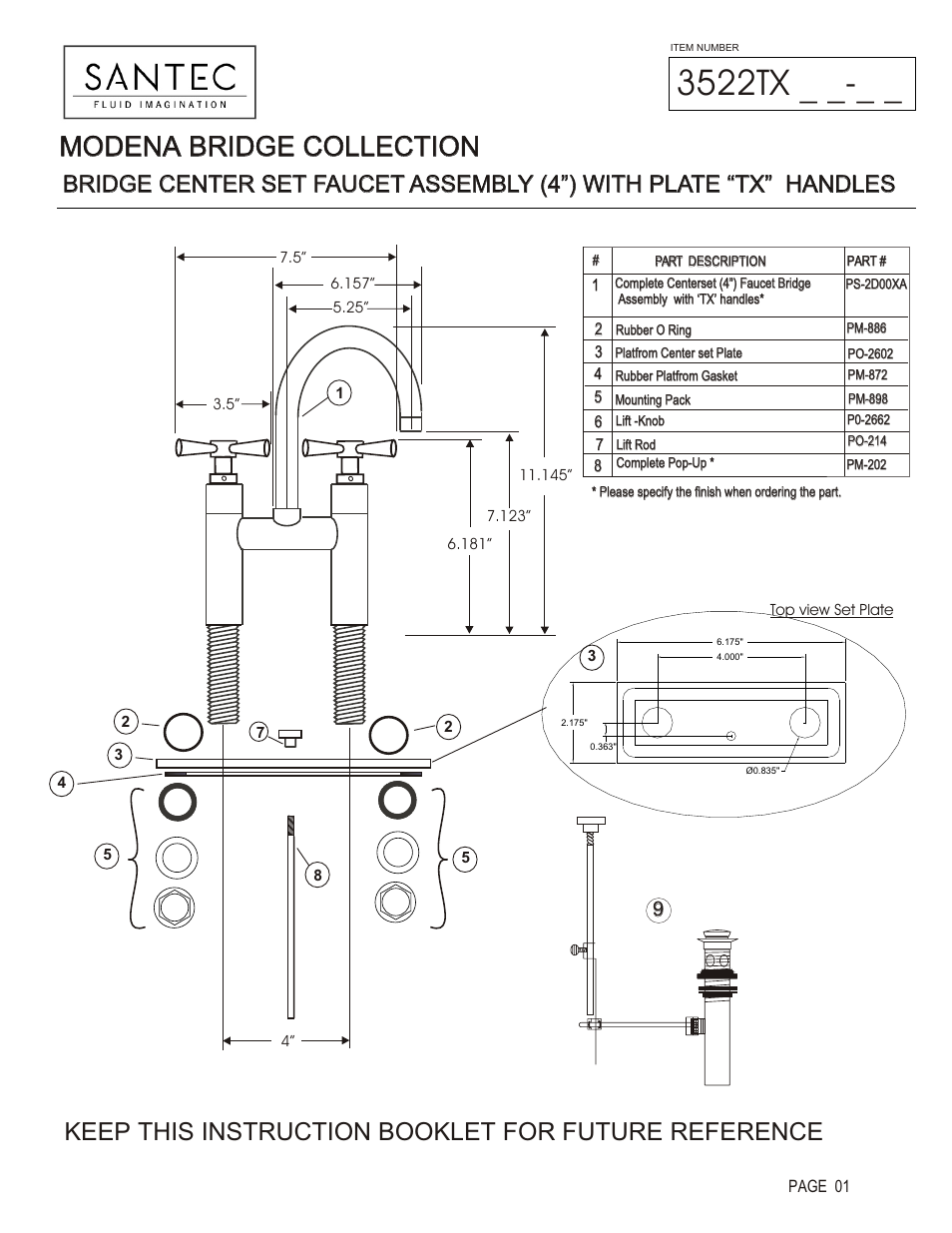 Santec 3522TX User Manual | 4 pages