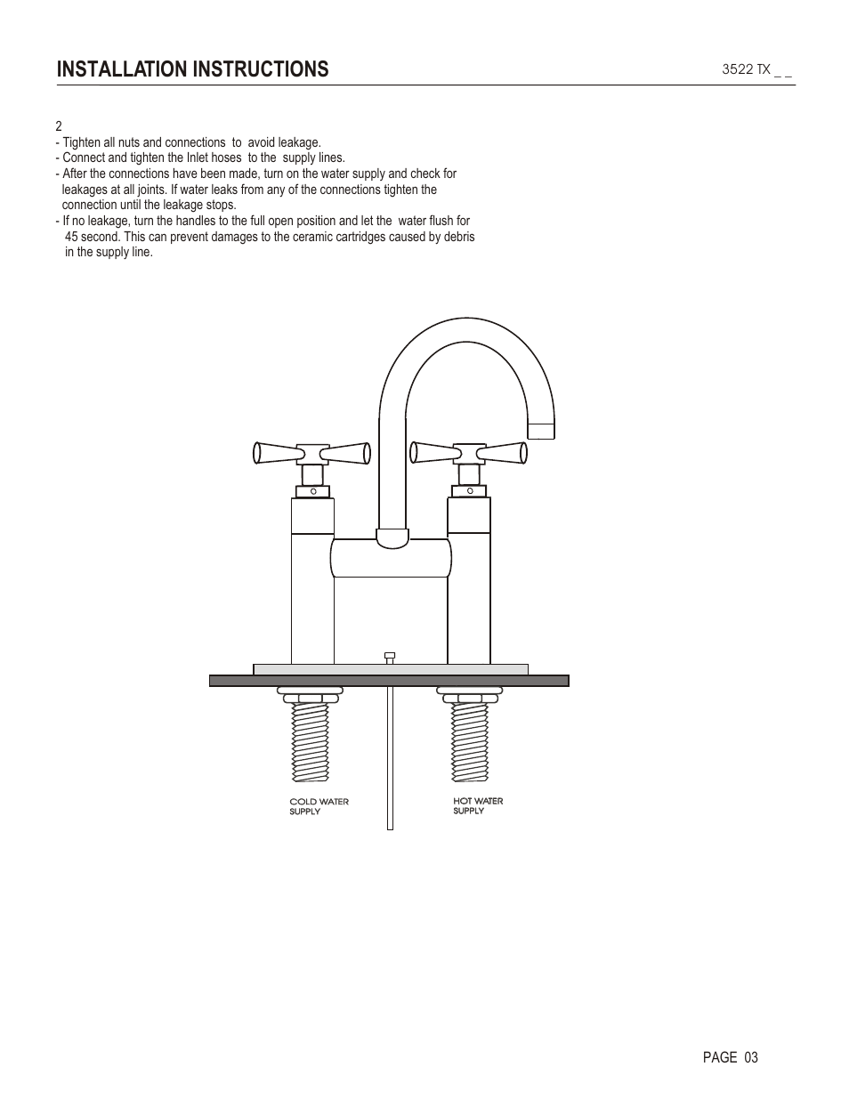 Installation instructions, Page 03 | Santec 3522TX User Manual | Page 3 / 4