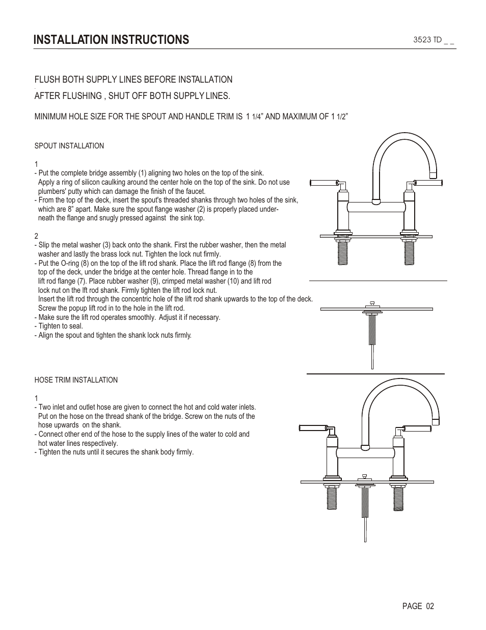 Installation instructions | Santec 3523TD User Manual | Page 2 / 4