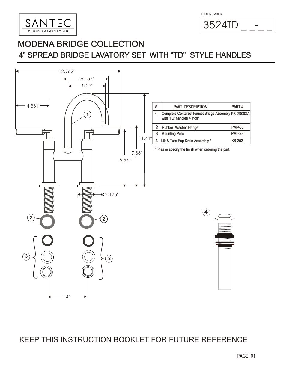 Santec 3524TD User Manual | 4 pages