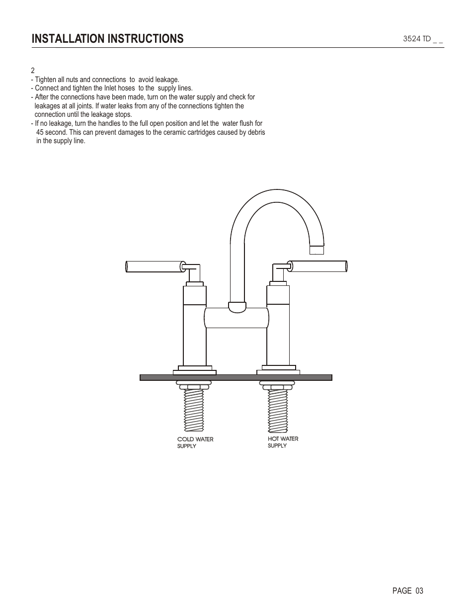 Installation instructions | Santec 3524TD User Manual | Page 3 / 4