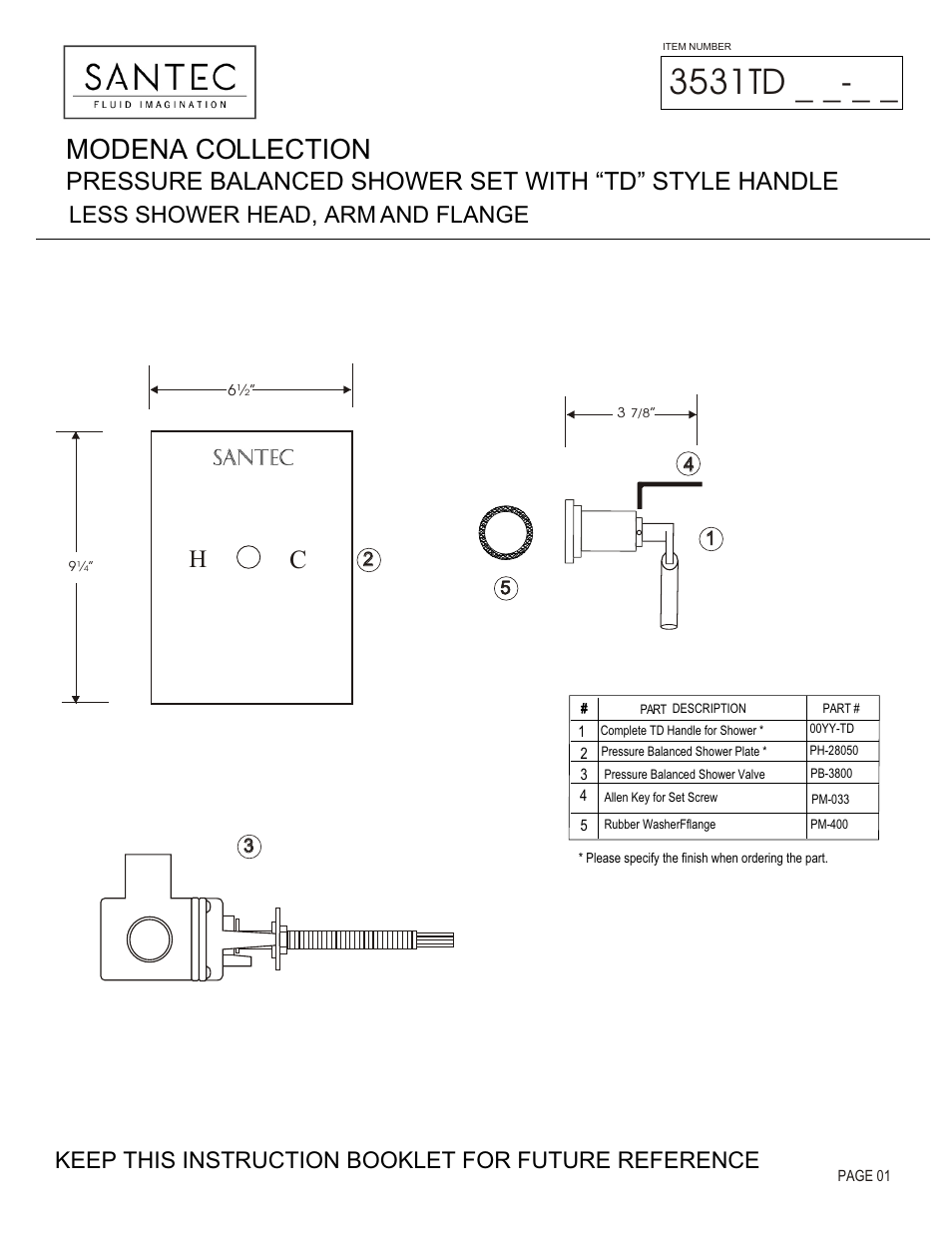 Santec 3531TD User Manual | 4 pages