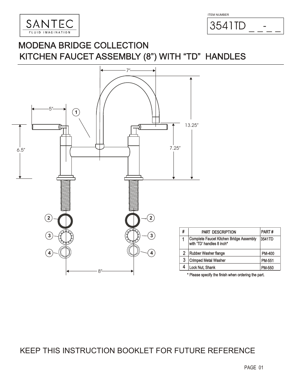 Santec 3541TD User Manual | 4 pages
