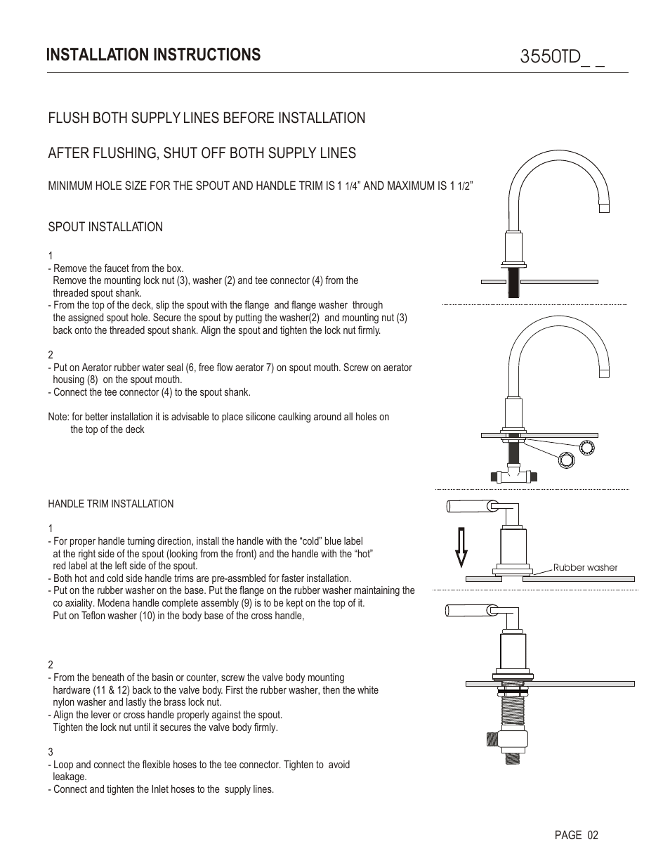 3550td, Installation instructions | Santec 3550TD User Manual | Page 2 / 4