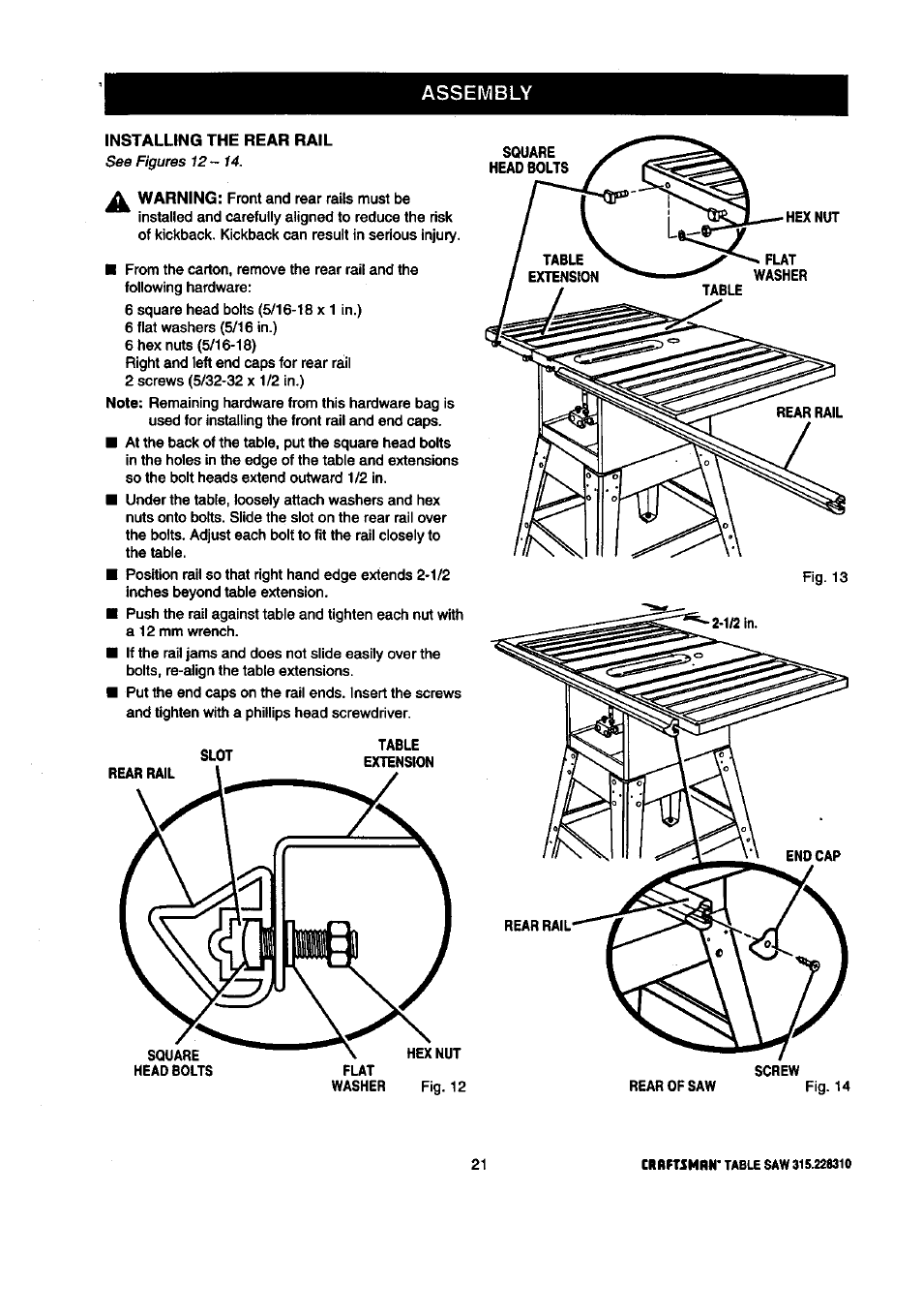 Assembly | Craftsman 315.228310 User Manual | Page 21 / 64