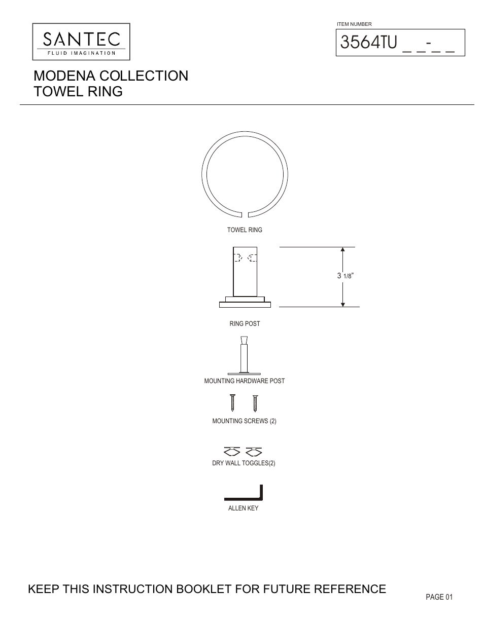 Santec 3564TU User Manual | 3 pages